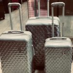 شنط سفر فضي فايبر - ٣ أحجام